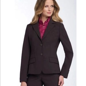 Hugo Boss Janna3 Virgin Wool Suit Jacket Blazer Off Black Graphite Size 8